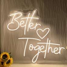 Enseigne au néon "Better Together" alimentée par USB, réglable, décoration murale, convient pour les mariages, la maison, les fêtes, les anniversaires, les cadeaux
