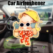 草莓女孩和复古可爱小女孩设计，可爱的汽车空气清新剂和后视镜装饰 - 持久香味，为清新诱人的汽车内饰，送给朋友的有趣礼物 - 彩色 - 查看 15