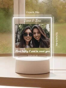 Đèn ngủ kỷ niệm tùy chỉnh kèm khung ảnh, đèn LED ảnh cá nhân hóa cho phòng ngủ, đèn ngủ nhiều màu trang trí nhà cửa - 2 hình vuông nhỏ 3mm - Xem 4