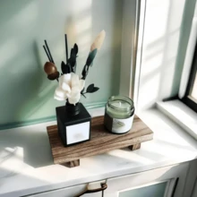 Rustic Wood Bathroom Shelving Unit, Solid Wood Tray Storage Rack, Freestanding Wooden Organizer, No Gold Pipe, Suitable For Home Decor, Farmhouse Decor, Bathroom Accessory, Bathroom Decoration, Suitable For 4 Seasons