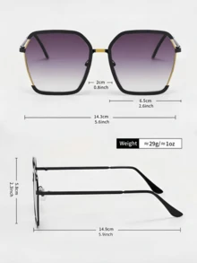 1 Pair Retro Style Women's Square Frame Fashion Fashion Glasses, Lightweight Eyeglasses Frame For Summer Travel, Street & Travel Photography, & Versatile - White Tea - View 5