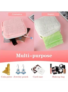 1 pièce Sac de rangement pour serviettes hygiéniques, sac organisateur de cosmétiques, pochette portable imperméable