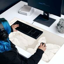 Mouse pad floral, arte estética, tapete de mesa 35,4 x 15,7 polegadas, acessórios de mesa de escritório, base de borracha, decoração de escritório com borda costurada, mousepad antiderrapante para escritório, casa, sala de informática, decoração como presentes para homens, mulheres, amigos, aniversários, materiais escolares, volta às aulas