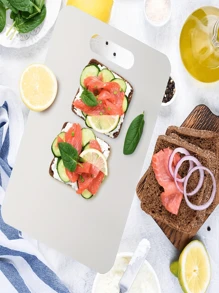 Planche à découper en acier inoxydable - Double face, résistante à la rouille, pour la viande, les fruits et les légumes - Tapis à découper de cuisine haut de gamme avec une hygiène améliorée