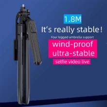 2026 New 1.8M Wireless Selfie Tripod Foldable Stand Equipped With Bluetooth Remote Control For Action Cameras Smartphones Balance Steady Shooting Live - Black - View 5