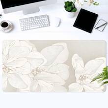 Mouse pad floral, arte estética, tapete de mesa 35,4 x 15,7 polegadas, acessórios de mesa de escritório, base de borracha, decoração de escritório com borda costurada, mousepad antiderrapante para escritório, casa, sala de informática, decoração como presentes para homens, mulheres, amigos, aniversários, materiais escolares, volta às aulas