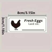 120pcs/20pcs Self-Adhesive Egg Box Date Labels, Waterproof & Moisture-Proof White Handwritten Stickers