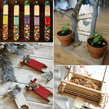 50pcs Handmade Sticks - Natural Wooden Sticks, 3.75 Inch Length, Cork, Suitable For DIY Handicrafts, Gifts(Random Color), Mother's Day, Mom's Gift,Back To School,School Supplies
