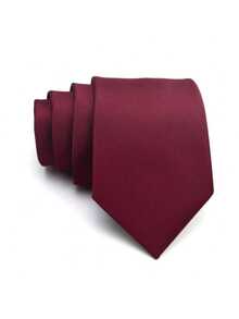 1 Set Of Men Knotted By Themselves Classic Wine Red Series Business Formal Wear Tie 8 Cm Wide Groom Best Man Marriage Team Tie Men Necktie