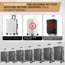 Universal Luggage Protector, Anti-Drop And Anti-Scratch, With Zipper, Transparent Box Cover, Multiple Sizes Available Bag For School School Accessories School Stuff - Clear - View 5