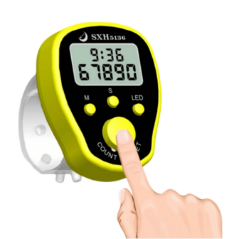 1pc Resettable 5-Digit LCD Electronic Finger Counter With Numeric Display, Suitable For Sports, Training, Muslim Prayer Beads, And Tasbih Wristlet Counter