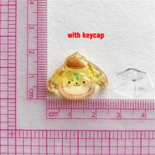 Sanrio Anime Sanrio Keycap Punk Crystal Keycaps Kuromi Theme Personalizowane fioletowe kropki Cute Cartoon Przezroczysty materiał ABS Mechaniczna klawiatura Cap na prezenty