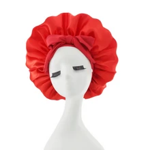 1PC Luxurious Satin Silky Bonnet With Adjustable Tie - Lightweight Hair Protection Cap For All-Night Comfort, Hair Care, And Shower Luxurious Satin & Silk Bonnet For Sleeping - Adjustable Comfort Fit With Tie Band - Unisex Night Hair Protection For Men & Women
