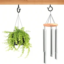 Heavy-Duty Metal Screw Hooks For Indoor/Outdoor Use - Perfect For Hanging Plants, LED Lights, Wind Chimes & Garage Decor