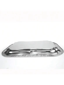 1 件不锈钢多用途矩形托盘、压花金属水果碗、不锈钢装饰托盘、珠宝和化妆品收纳盒、浴室收纳架、储物托盘