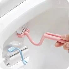 3pcs/Set Toilet Brush With Extended Handle, V-Shaped Plastic Corner Cleaning Brush, Suitable For Bathroom And Outdoor, No Battery Needed, Bendable, Blue, Green, Pink Colors