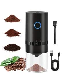 RAF 1pc Electric Coffee Grinder Usb Charging Small Portable Coffee Grinder With Professional Ceramic Grinding Core And Fine Bean Adjustable Coffee Grinder Suitable For Home, Office, Travel, School Supplies