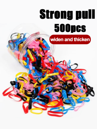 100/500 件加厚黑色彩色一次性小发带女士橡皮筋，可爱发圈女士发饰，秋季，旅行，美发工具，女士配饰，发饰，秋季，头发，发饰，配饰，女士发饰，旅行，发饰，女士配饰，发饰，女士发饰，美发工具，发饰，东西，美容配饰