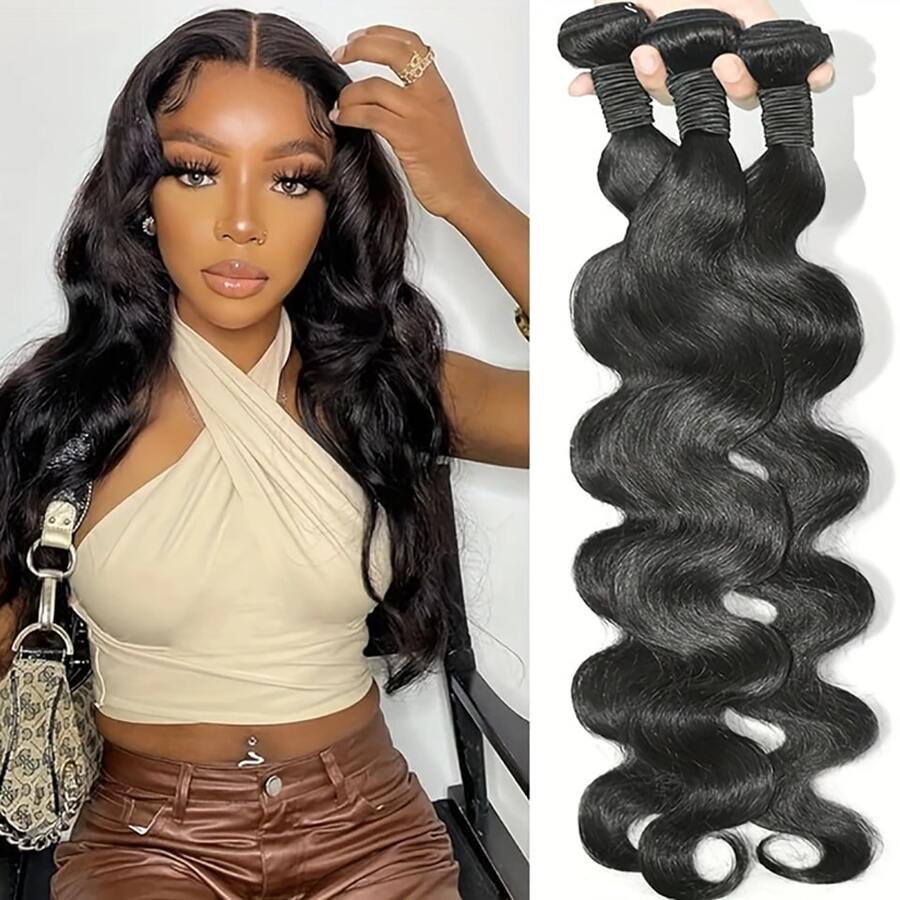 NZINZI 8-30 Inches Body Wave Bundles Human Hair 12A Brazilian 100% Unprocessed Virgin Human Hair Weave Extensions 1/3 PCS Double Weft For Women