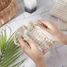3/5pcs Natural Sisal Soap Saver Bags, Used For Lathering & Drying Soap, Exfoliating Bath, Shower, Hand Washing, Massage
