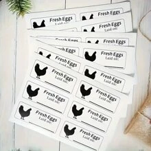 120pcs/20pcs Self-Adhesive Egg Box Date Labels, Waterproof & Moisture-Proof White Handwritten Stickers