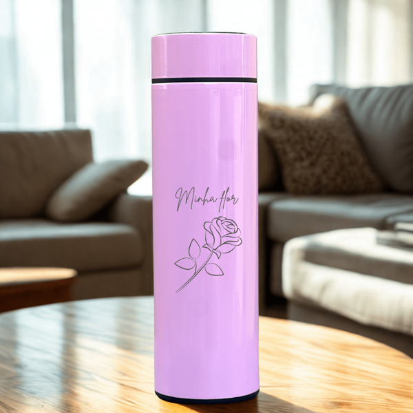 Garrafa Térmica LED 500ml Termômetro Digital Estilo e Inovação para Sua Mãe, Tema Dia das Mães, Presente Para o Dia Das Mães , Especial Dia das Mães, Presente Especial