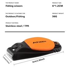 Cortadora de línea de pesca multifuncional mini, accesorio de herramienta de pesca, tijeras de línea de pesca de acero inoxidable, material de acero inoxidable portátil mini, conveniente para llevar herramientas de pesca