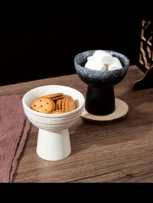 Japanese Style High-Footed Ceramic Ice Cream Cup - Retro Yogurt And Dessert Bowl, High-Footed Bowl, Creative Baking Cake Bowl, Simple And Elegant, Multi-Functional Use, Suitable For Restaurants, Banquet Halls, Cafes, Home Kitchen Decorations, Dishwasher Safe, Suitable For Cake Desserts, Fruits, Snacks, Pudding, Soup, Ice Cream, A Variety Of Specifications Are Available