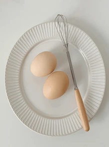 Mini Stainless Steel Whisk, Egg Beater, Small Mixer, 20cm With Wooden Handle For Stirring, Beating, Blending Ingredients, Mixing Sauces