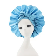 1PC Luxurious Satin Silky Bonnet With Adjustable Tie - Lightweight Hair Protection Cap For All-Night Comfort, Hair Care, And Shower Luxurious Satin & Silk Bonnet For Sleeping - Adjustable Comfort Fit With Tie Band - Unisex Night Hair Protection For Men & Women