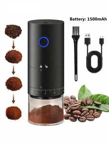 RAF 1pc Electric Coffee Grinder Usb Charging Small Portable Coffee Grinder With Professional Ceramic Grinding Core And Fine Bean Adjustable Coffee Grinder Suitable For Home, Office, Travel, School Supplies