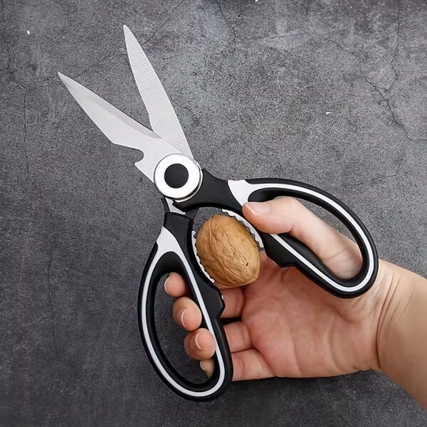 1pc Multifunctional Kitchen Scissors Household Fish Cutting Meat Scissors Stainless Steel Scissors