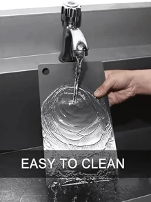Planche à découper en acier inoxydable - Double face, résistante à la rouille, pour la viande, les fruits et les légumes - Tapis à découper de cuisine haut de gamme avec une hygiène améliorée
