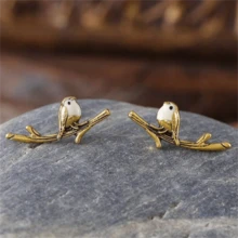 1 Pair Creative Branch & Bird Design Earrings, Vintage & Minimalist Fashion Earrings For Women, Perfect Gift For Parties