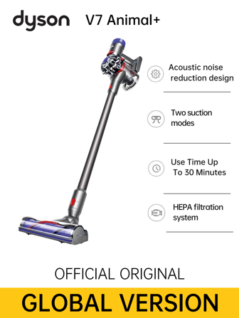 Dyson Aspiradora escoba inalámbrica V7 Animal+ con accesorio para mascotas Multi Surface PET Power™ | Enchufes para EE. UU./Japón y voltaje automático 100-240V | Tiempo de trabajo de 45 minutos con mini herramienta motorizada y filtro HEPA