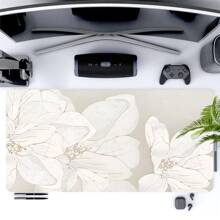 Mouse pad floral, arte estética, tapete de mesa 35,4 x 15,7 polegadas, acessórios de mesa de escritório, base de borracha, decoração de escritório com borda costurada, mousepad antiderrapante para escritório, casa, sala de informática, decoração como presentes para homens, mulheres, amigos, aniversários, materiais escolares, volta às aulas