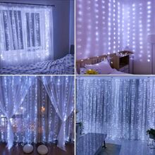 3 Meters X 3 Meters 300 LED Window Curtain String Lights, USB Powered 8 Modes Remote Control Fairy Lights For Wedding Party Home Garden Bedroom Outdoor Indoor Wall Window Decor, Halloween, Christmas, Warm White/White/Multicolor/Pink/Purple/Blue/Warm Multicolor/17 Colors