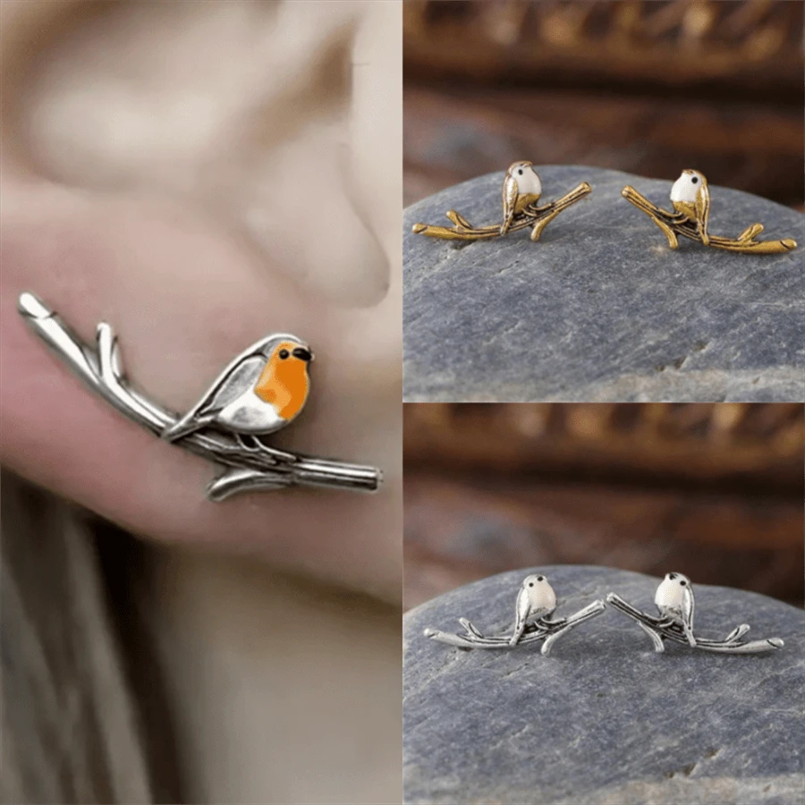 1 Pair Creative Branch & Bird Design Earrings, Vintage & Minimalist Fashion Earrings For Women, Perfect Gift For Parties