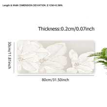 Mouse pad floral, arte estética, tapete de mesa 35,4 x 15,7 polegadas, acessórios de mesa de escritório, base de borracha, decoração de escritório com borda costurada, mousepad antiderrapante para escritório, casa, sala de informática, decoração como presentes para homens, mulheres, amigos, aniversários, materiais escolares, volta às aulas