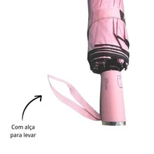 Automatic Open And Close Umbrella Style Rubberized Handle Blackout Sun Protection UV Fashion - Baby Pink - View 5