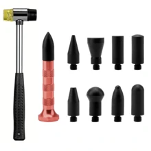 Car Body Unpainted Dent Repair Multi Head Leveling Hammer Tapping Pen Repair Tool Set, Manual Tool For Car Dent Repair, Suitable For Removing Dent Hail Repair Tool Set - Black - View 8