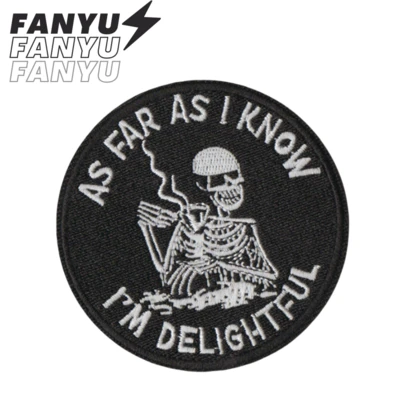 As Far As I Know I'm Delightful Punk Rock Cartoon Adventure Funny Cool Patch Embroidery DIY Sewing Decoration Iron-On Applique For Clothes, Pants, Jackets, Shoes, Bags Summer, School