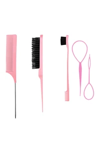 6pcs/Square Transparent Cartoon Children's Comb, Smooth Hair Comb, Home Hairdressing Comb, Scalp Massage Comb, Bubble Ball Plastic Comb, Hairdressing Tip Tail Comb, Three Rows Brushing Comb, Double Headed Comb Styling, Brushing Brush, Eyebrow Brush, Makeup Disc Hair Set, Brushing The Best Personalized Gift For Your Girl