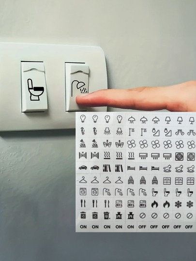 1 Set/2 Sets/5 Sets Switchplate Stickers, Adhesive-Free Switch Identification Stickers, Home Use Lighting Labels - Waterproof And Oil-Proof - Suitable For Lights, Fans, Heaters, Bedrooms, Bathrooms, Kitchens, Garages, Laundry Rooms - Home And Office Use (100pcs Per Set) Wall Decor Room Decor Personalised Stickers