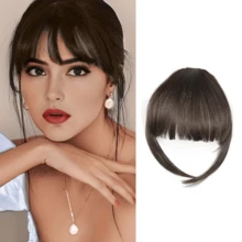 Synthetic Air Bangs Wig For Women's Opening Natural Forehead French Fake Bangs Patch With Straight Bang Hair Extensions - Multicolor - View 13
