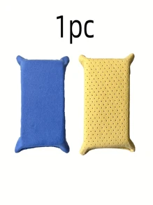 1pc Cleaning Sponge, Scouring Pad, Square Dishwashing Cloth, Basic Dishwashing Cloth, Sink Or Stove Fabric, Washable Antibacterial Brush, Kitchen Supplies, Kitchen Cleaning Tools. Suitable For Kitchen, Bathroom, Glass