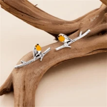 1 Pair Creative Branch & Bird Design Earrings, Vintage & Minimalist Fashion Earrings For Women, Perfect Gift For Parties