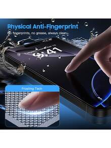 3pcs Matte Anti-Peeping Tempered Glass Screen Protector With Install Kit Auto-Alignment Kit Compatible With IPhone 16 Pro Max/16 Pro/16 Plus/16e/16/15 Pro Max/14 Pro Max/13/12/11 Series, Matte Privacy Glass Smartphone With Auto Dust-Elimination Kit, Full Coverage - 3PCS - View 4
