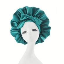 1PC Luxurious Satin Silky Bonnet With Adjustable Tie - Lightweight Hair Protection Cap For All-Night Comfort, Hair Care, And Shower Luxurious Satin & Silk Bonnet For Sleeping - Adjustable Comfort Fit With Tie Band - Unisex Night Hair Protection For Men & Women