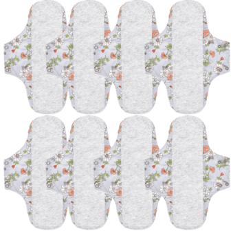 8 stycken återanvändbara bindor, grafenbindor för kraftigt blöde, stora bindorset med vingar för kvinnor, tvättbara trosskydd av tyg över natten, mensskydd, tvättbara trosskydd efter förlossningen, mensskydd, menstrosor, förlossningsunderkläder, cuidados salud, perfekt julklapp